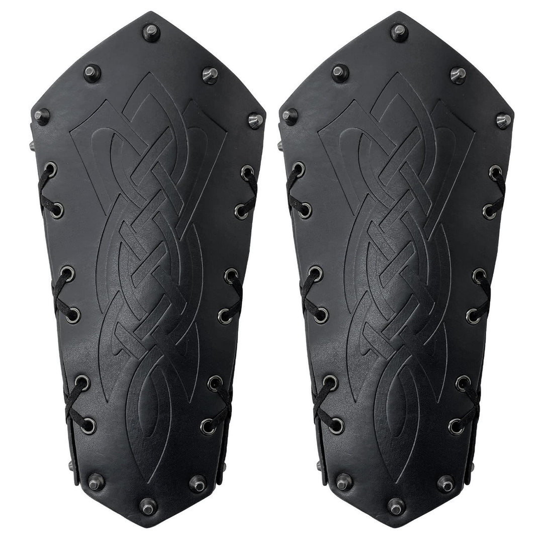 WorldNorse Armschienen mit Schnürung, Wikinger-Krieger, Eimer-Spikes - Klinge - Schwarz - image 5