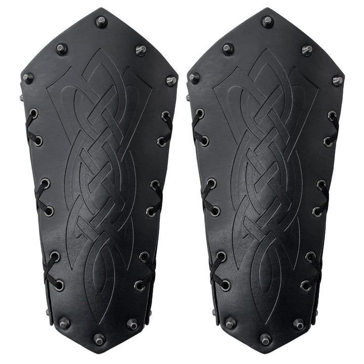 WorldNorse Armschienen mit Schnürung, Wikinger-Krieger, Eimer-Spikes - Klinge - Schwarz - image 5