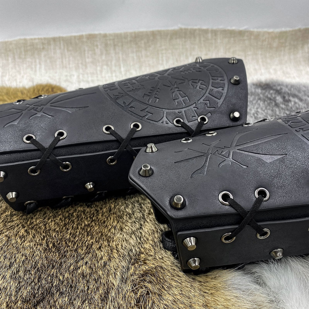 WorldNorse Armschienen mit Schnürung, Wikinger-Krieger, Eimer-Spikes - image 24