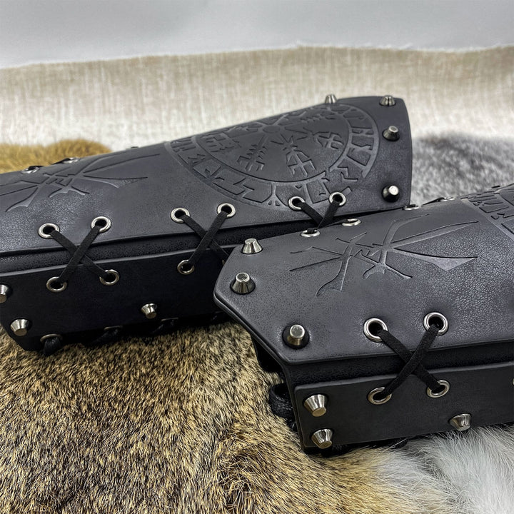 WorldNorse Armschienen mit Schnürung, Wikinger-Krieger, Eimer-Spikes - image 24