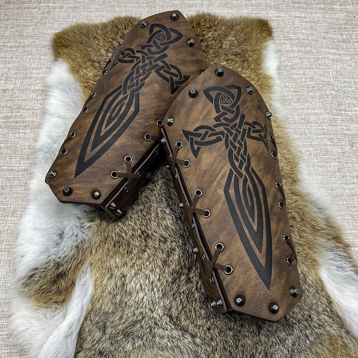 WorldNorse Armschienen mit Schnürung, Wikinger-Krieger, Eimer-Spikes - image 11