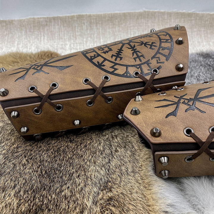 WorldNorse Armschienen mit Schnürung, Wikinger-Krieger, Eimer-Spikes - image 19