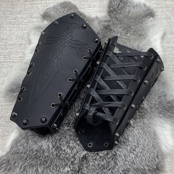 WorldNorse Armschienen mit Schnürung, Wikinger-Krieger, Eimer-Spikes - image 16
