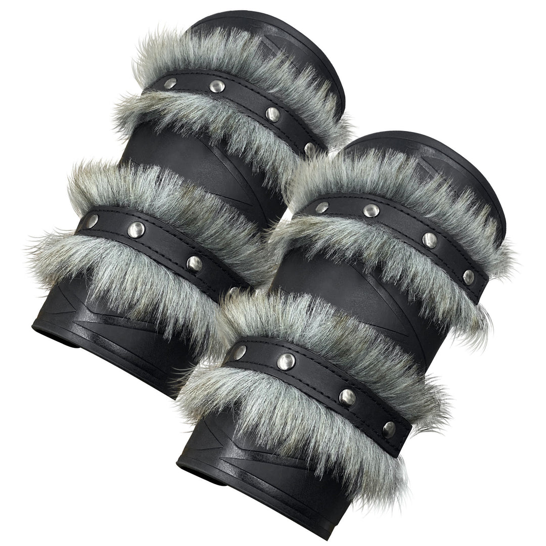 WorldNorse Mittelalterliche Ritter-Armschienen mit zweilagiger Schnittkante - Schwarz - image 1