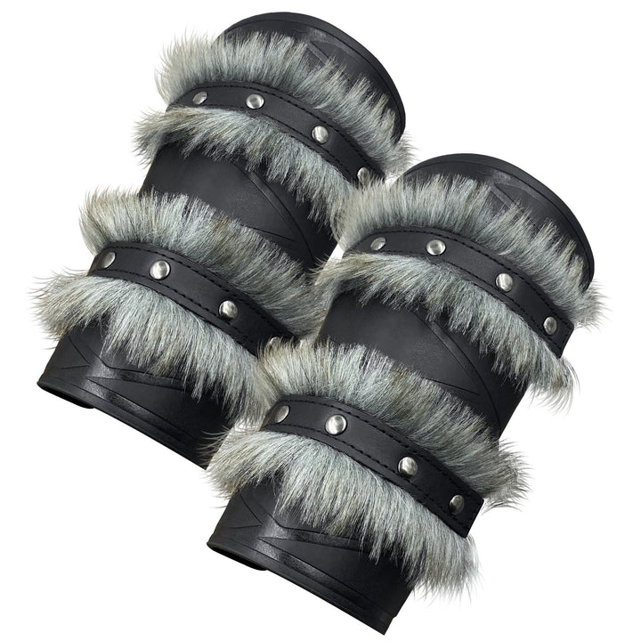 WorldNorse Mittelalterliche Ritter-Armschienen mit zweilagiger Schnittkante - Schwarz - image 1