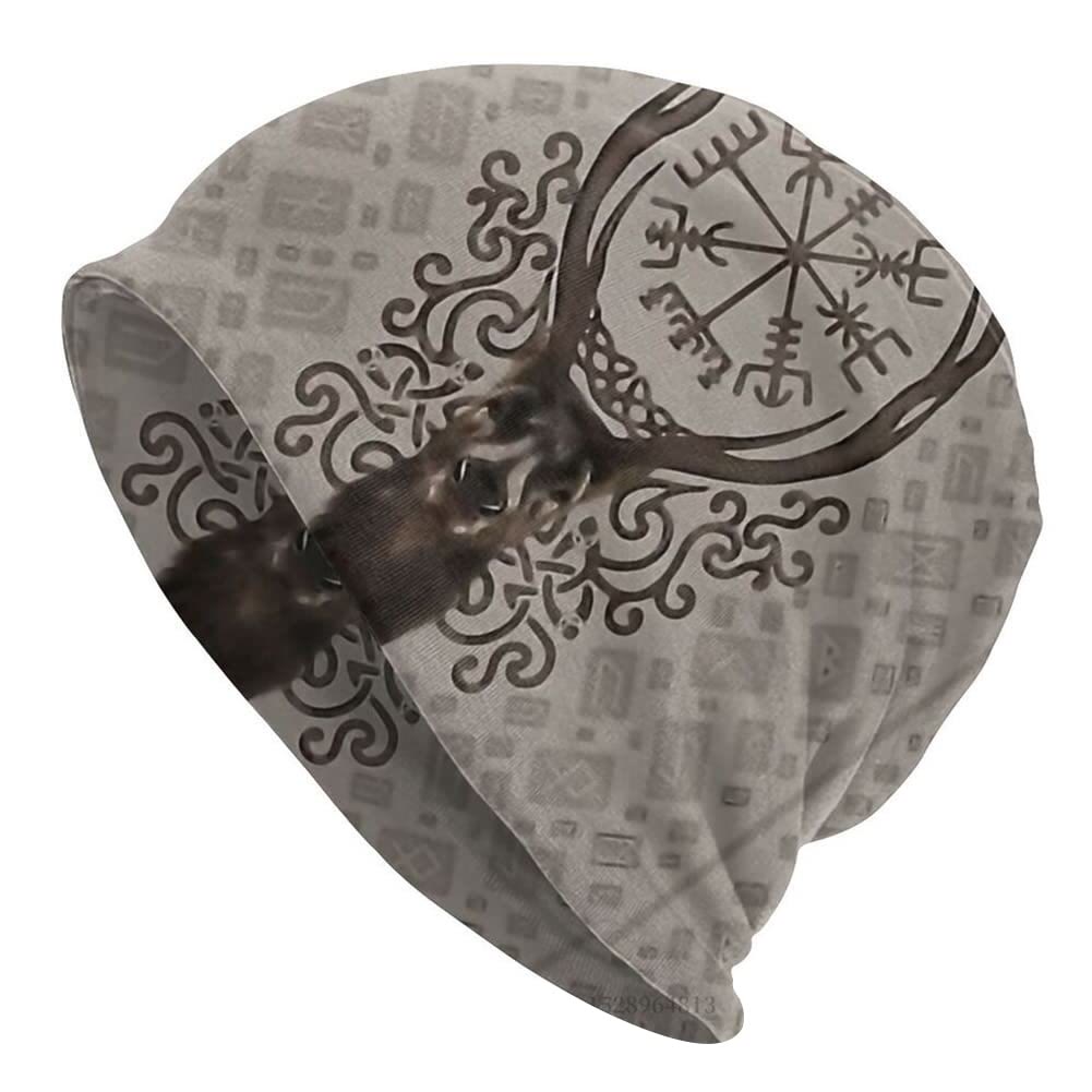 WorldNorse Wikinger-Mütze mit Hirsch-Totem Vegvisir - Vegvisir - image 0