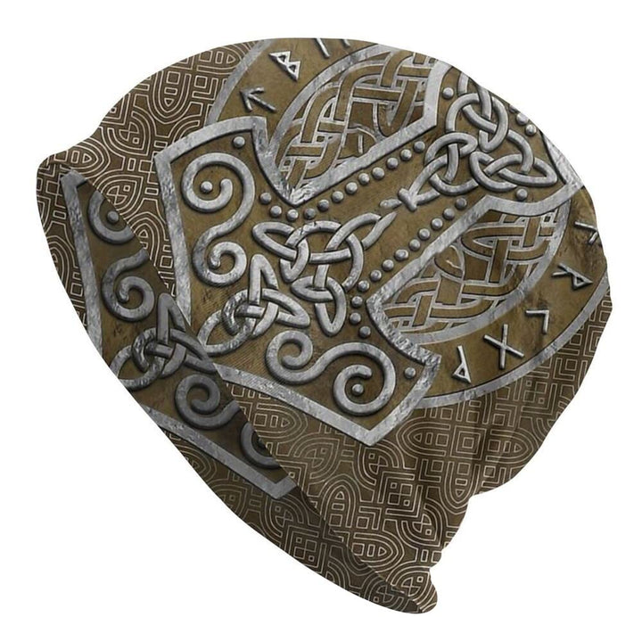 WorldNorse Mjölnir Keltischer Knoten Braune Beanie - Mjölnir - image 0