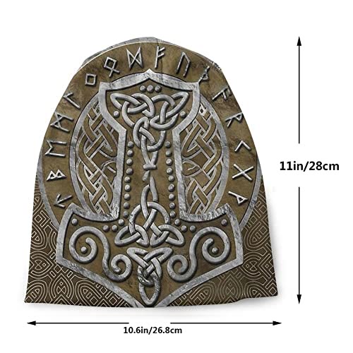 WorldNorse Mjölnir Keltischer Knoten Braune Beanie - image 1