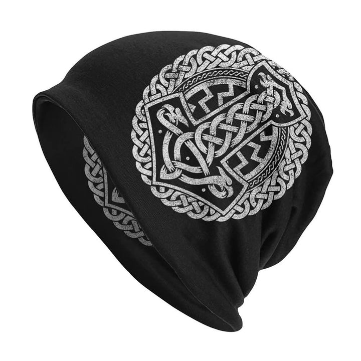 WorldNorse Wikinger-Mütze mit Keltischer Knoten, Mjölnir  - Mjölnir - image 0