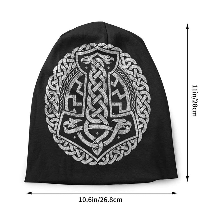 WorldNorse Wikinger-Mütze mit Keltischer Knoten, Mjölnir  - image 2