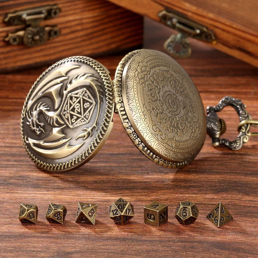WorldNorse Steampunk-Hüftkette mit Drachen-Polyeder-Würfeln - image 3