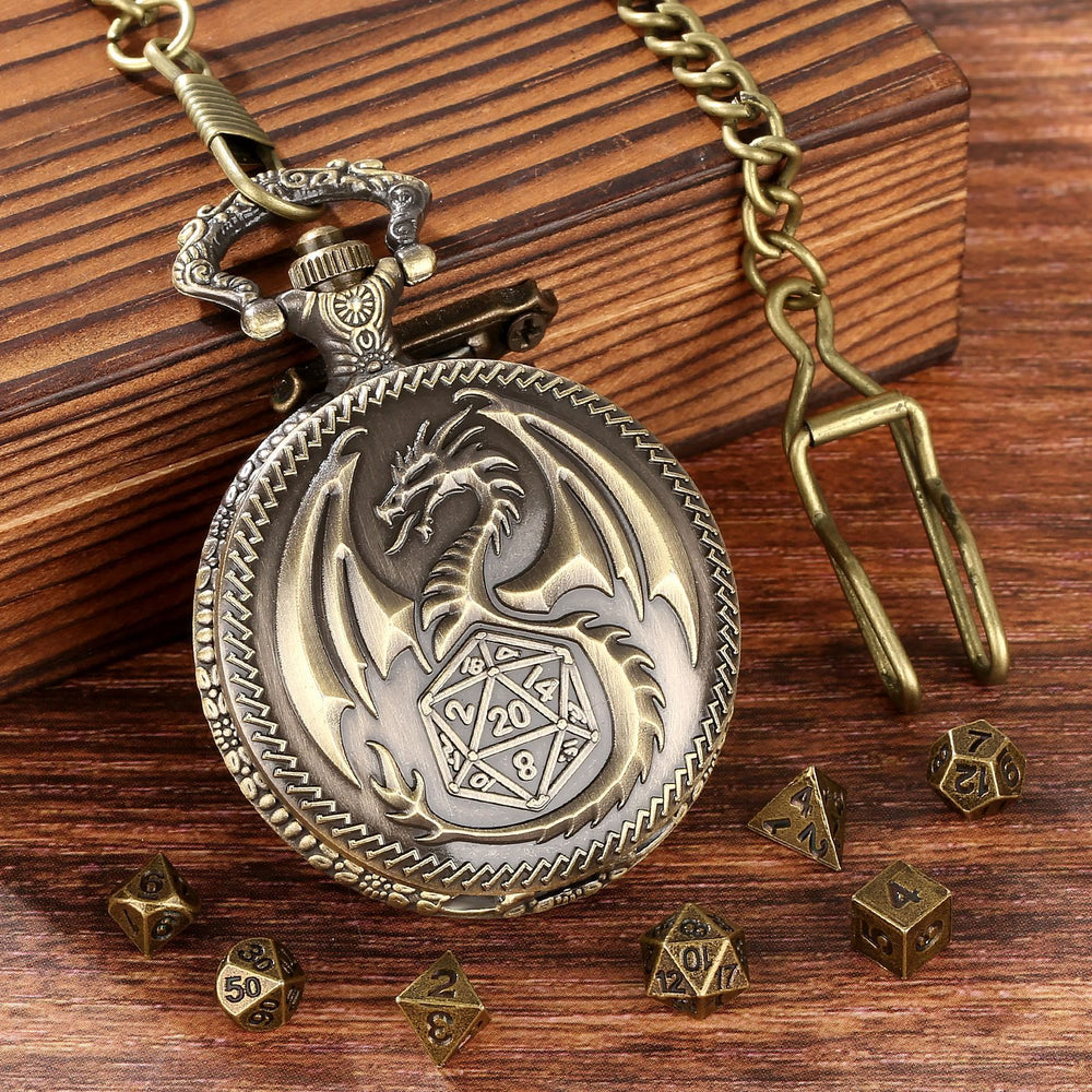 WorldNorse Steampunk-Hüftkette mit Drachen-Polyeder-Würfeln - image 2
