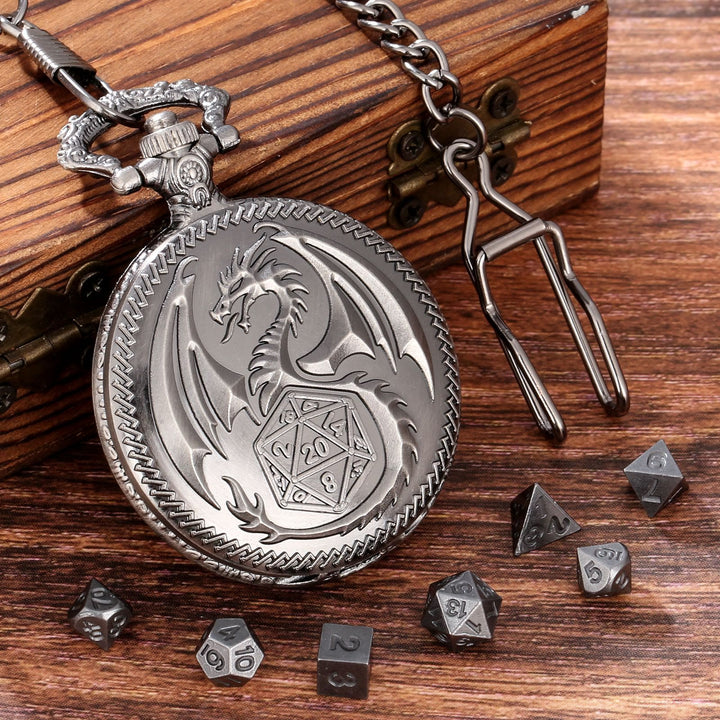 WorldNorse Steampunk-Hüftkette mit Drachen-Polyeder-Würfeln - image 8