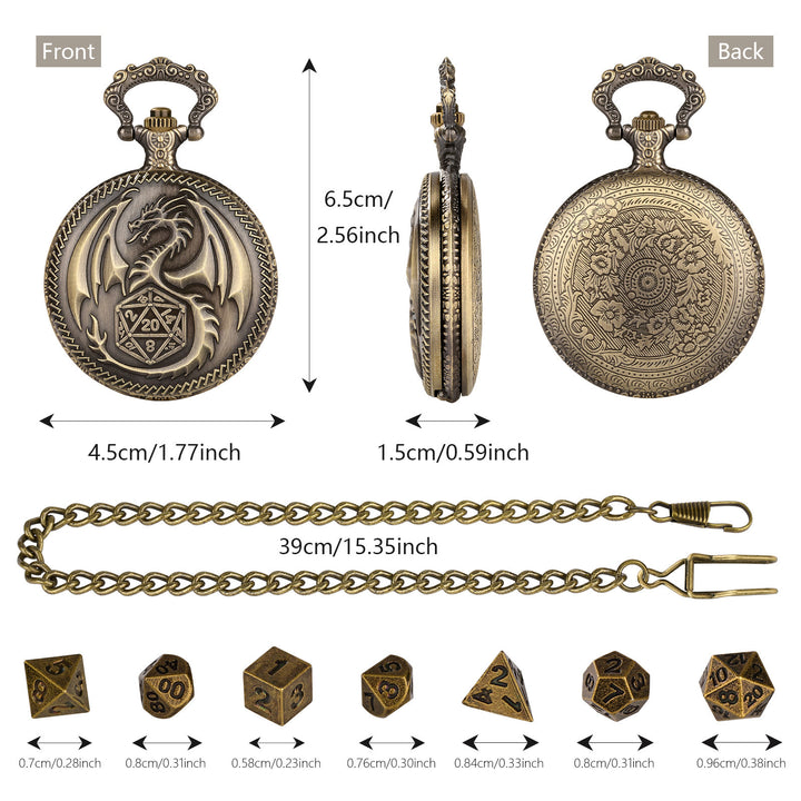 WorldNorse Steampunk-Hüftkette mit Drachen-Polyeder-Würfeln - image 6