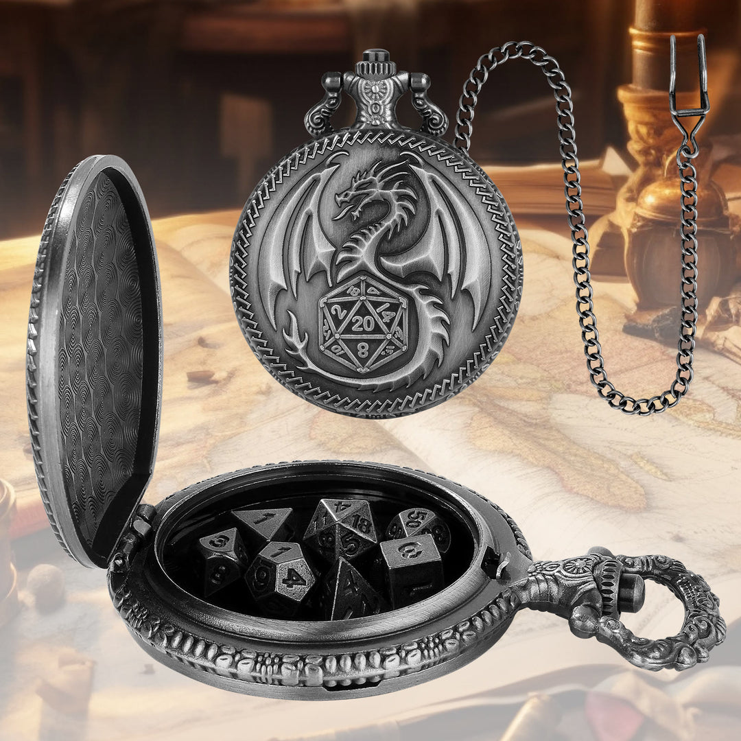 WorldNorse Steampunk-Hüftkette mit Drachen-Polyeder-Würfeln - image 11