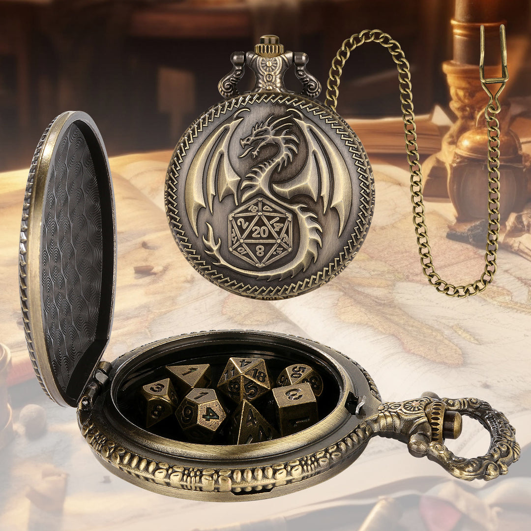 WorldNorse Steampunk-Hüftkette mit Drachen-Polyeder-Würfeln - image 5