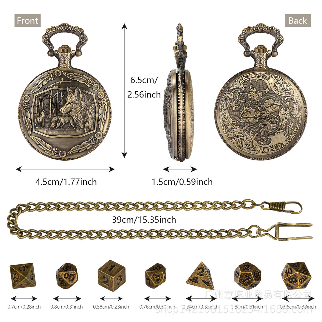 WorldNorse Geprägtes Wölfe-Würfeletui-Set, Taillenkette - image 5