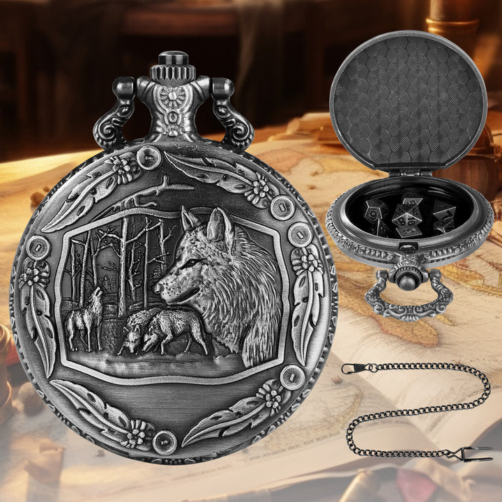 WorldNorse Geprägtes Wölfe-Würfeletui-Set, Taillenkette - image 7