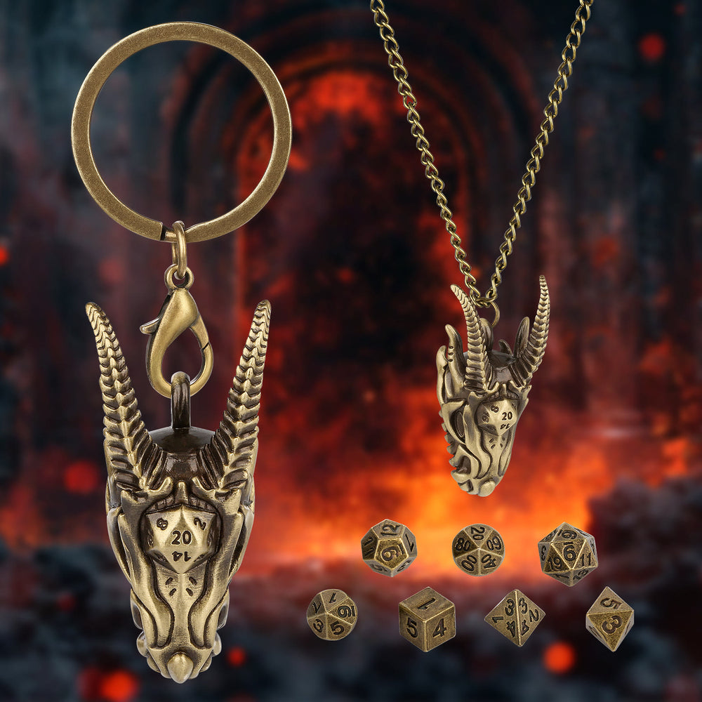 WorldNorse Wikinger-Drachenkopf-Würfel-Halskette/Schlüsselanhänger - image 2