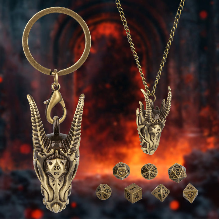 WorldNorse Wikinger-Drachenkopf-Würfel-Halskette/Schlüsselanhänger - image 2