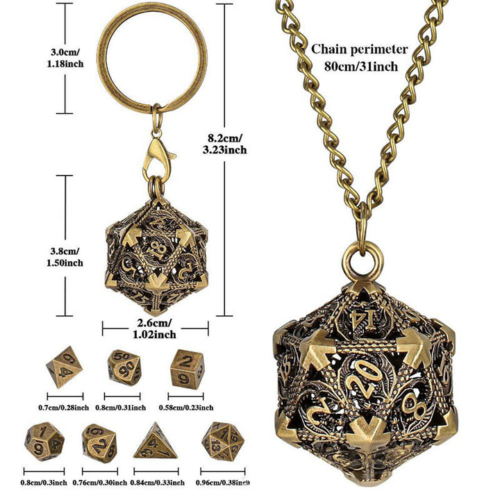WorldNorse Halskette/Hüftkette/Schlüsselanhänger mit 20 hohlen Würfeln - image 3