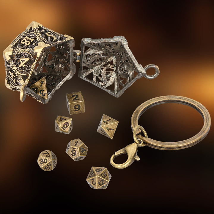 WorldNorse Halskette/Hüftkette/Schlüsselanhänger mit 20 hohlen Würfeln - Schlüsselanhänger - Gold - image 11