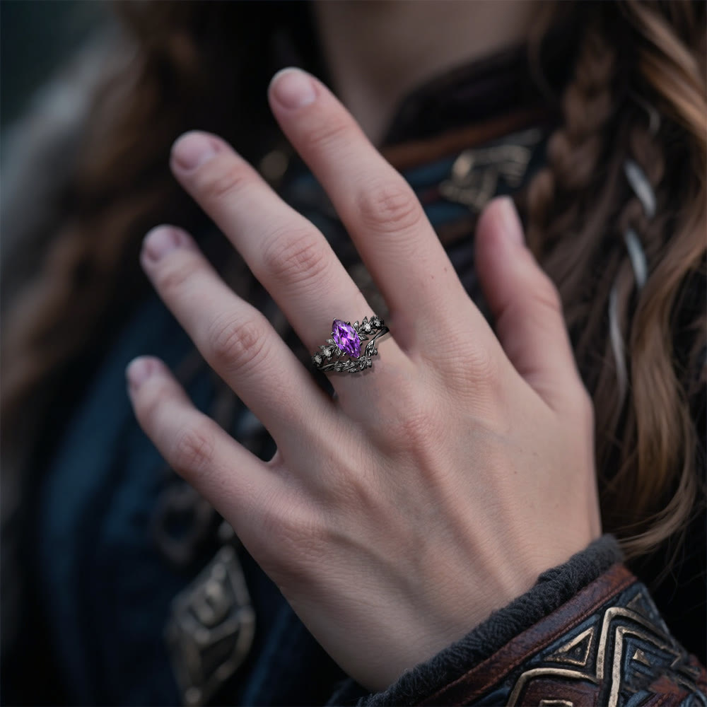 WorldNorse Mystwood Crown Amethyst Nordring - image 1