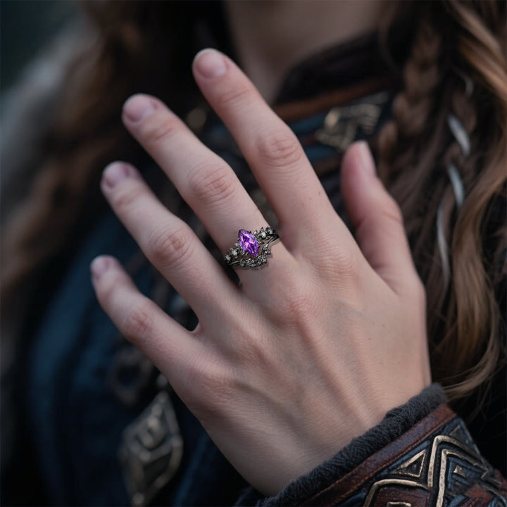 WorldNorse Mystwood Crown Amethyst Nordring - image 1