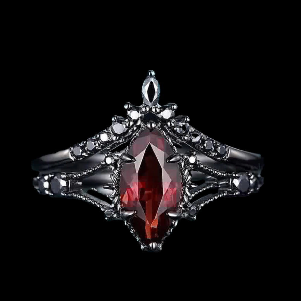 WorldNorse Granat-Kronen-Flammenring - 65mm - image 0