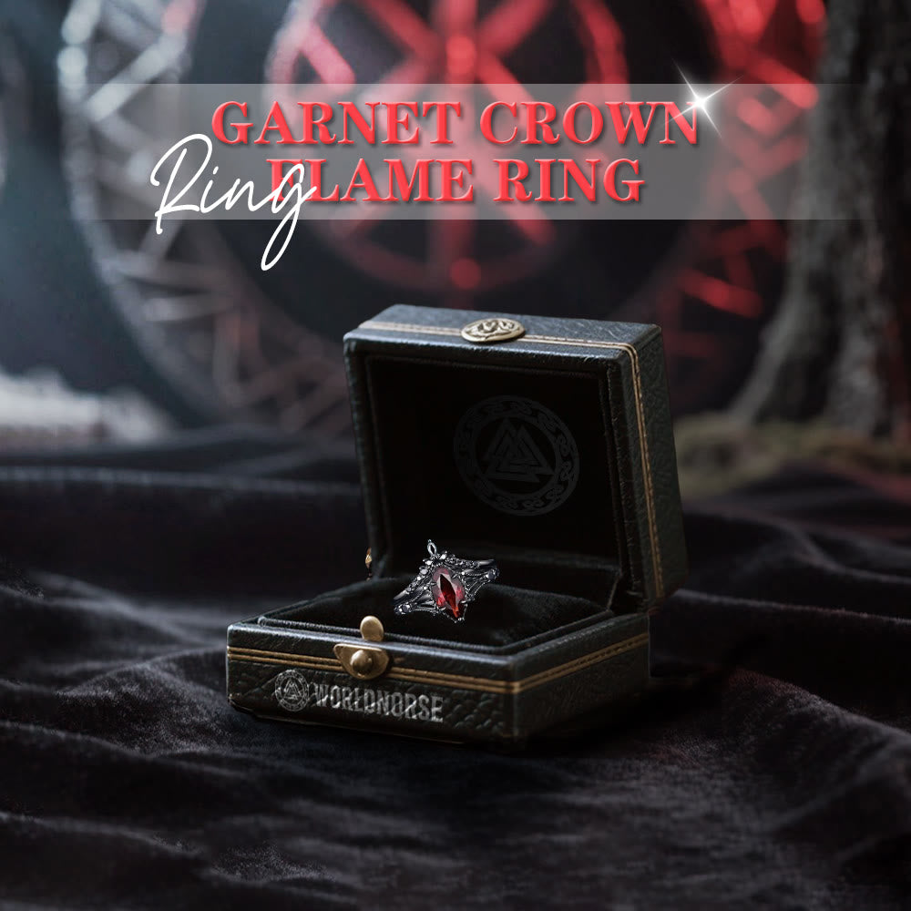 WorldNorse Granat-Kronen-Flammenring - image 2