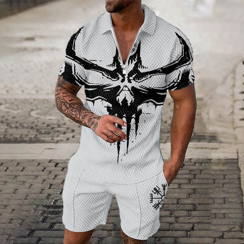 WorldNorse Odin's Fierce & Fearless – Kombiset aus Poloshirt und Shorts - Weiß - US/UK/AU52，EU62 (6XL) - image 2