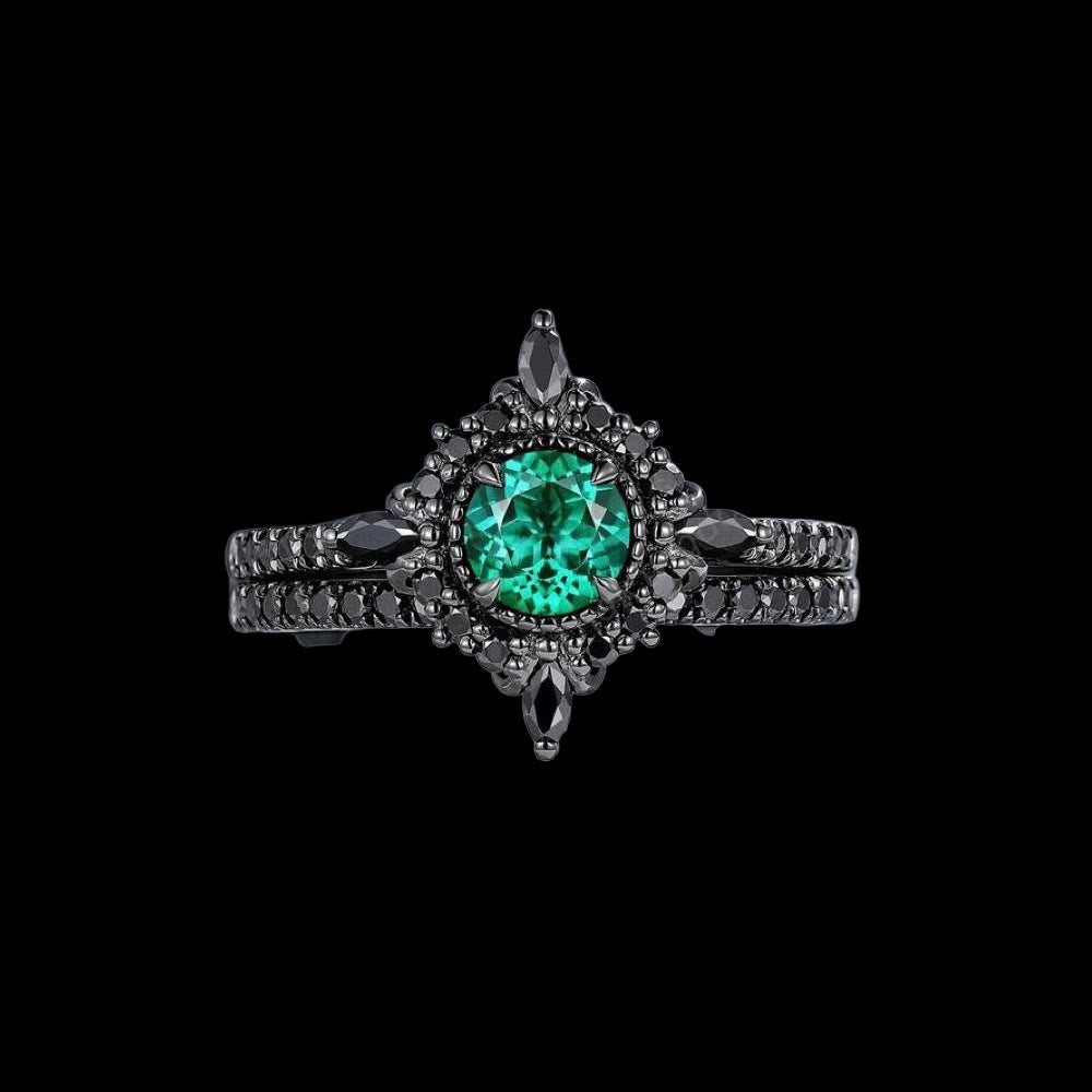 WorldNorse Smaragd Nordischer Frostring - 62mm - image 0