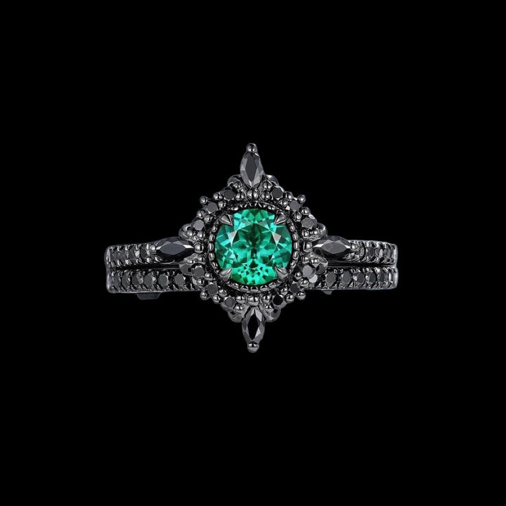 WorldNorse Smaragd Nordischer Frostring - 62mm - image 0