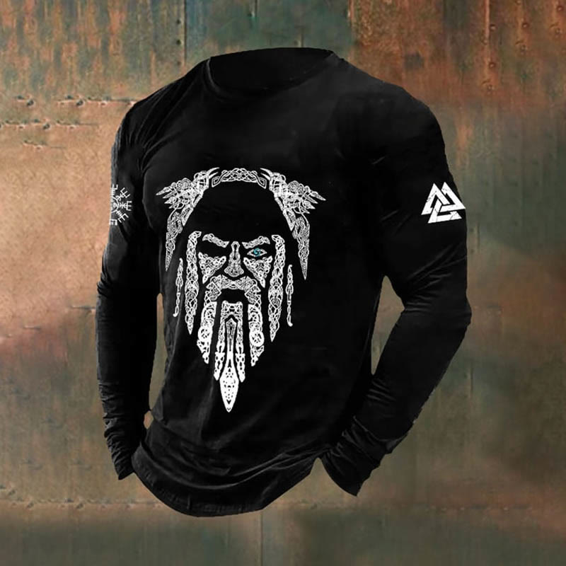 WorldNorse Eye Of Odin Warrior Raven Langes T-Shirt - Schwarz - US/UK/AU50, EU60 (5XL) - image 1