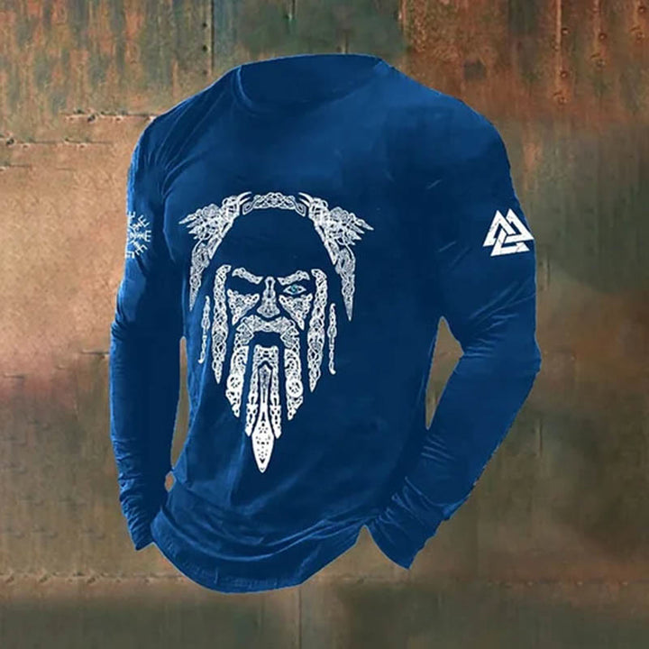 WorldNorse Eye Of Odin Warrior Raven Langes T-Shirt - Blau - US/UK/AU50, EU60 (5XL) - image 1