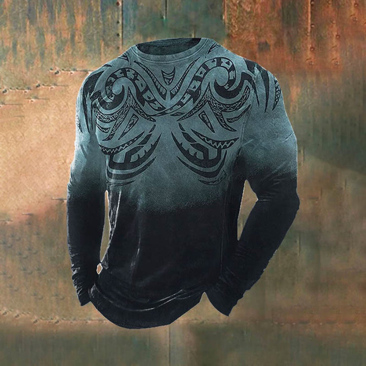 WorldNorse Viking Retro Wellen Langes T-Shirt - US/UK/AU50, EU60 (5XL) - image 0