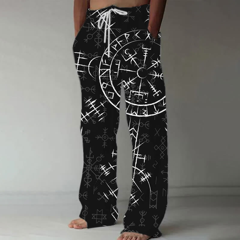WorldNorse Viking Vegvisir Rune Kordelzug Freizeithosen - US/UK/AU52, EU62 (6XL) - image 1