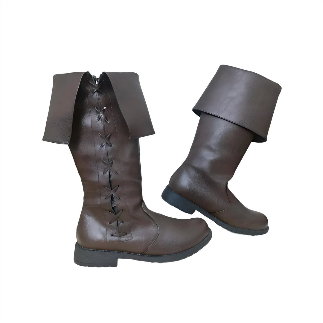 WorldNorse Viking Vintage Schnürstiefel mit niedrigem Absatz - Dunkelbraun - US 13 - image 7
