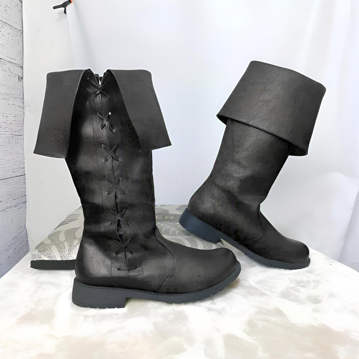 WorldNorse Viking Vintage Schnürstiefel mit niedrigem Absatz - Schwarz - US 13 - image 6