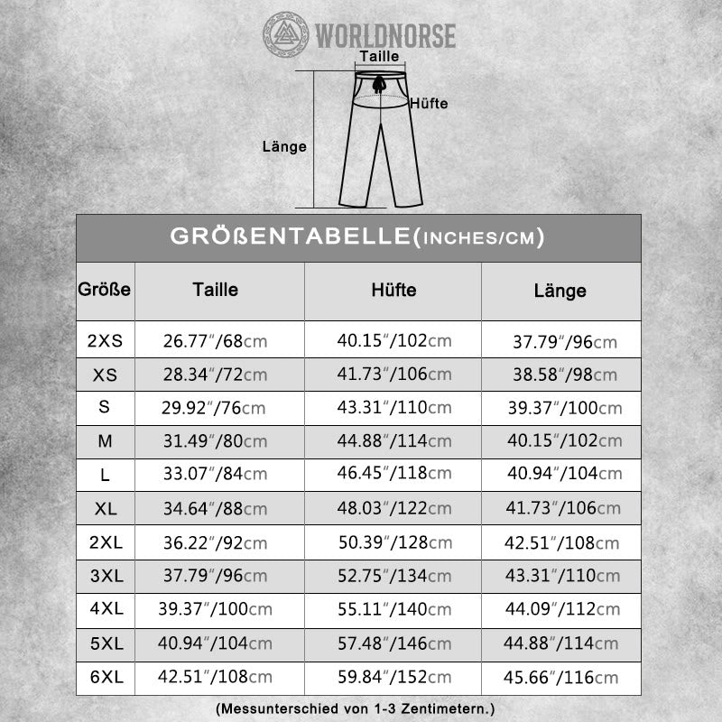 WorldNorse Viking Vintage Valknut Bedruckte Freizeithosen - image 1