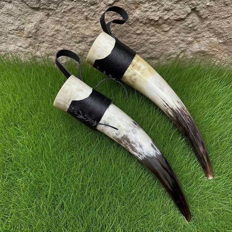 Handgefertigtes authentisches Trinkhorn von WorldNorse - Horn mit Riemen - image 9