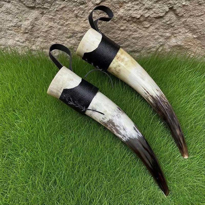 Handgefertigtes authentisches Trinkhorn von WorldNorse - Horn mit Riemen - image 9