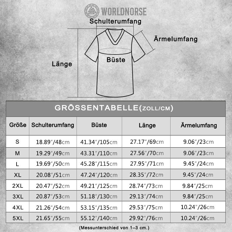 Worldnorse Herren-T-Shirt mit V-Ausschnitt, Leinen, Wikinger Yggdrasil , Keltischer Knoten - image 2