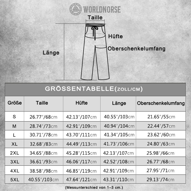 Worldnorse Wikinger-Leinenhose mit Yggdrasil Rune, zweifarbig - image 2