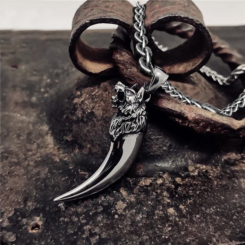 Worldnorse Halskette aus 925er Sterlingsilber mit Wolf - 80 cm - image 1