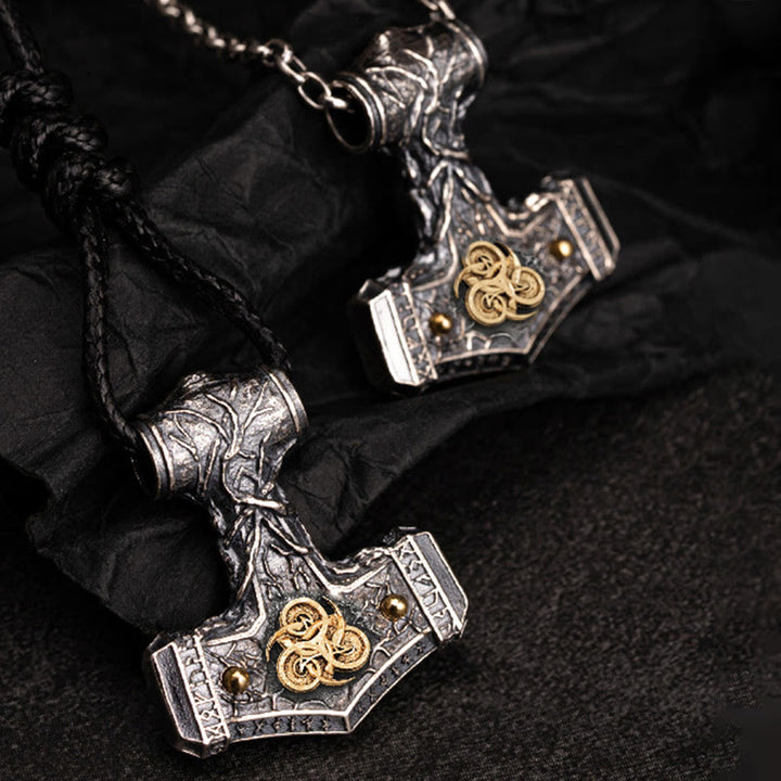 WorldNorse Halskette aus handgefertigtem 925er Silber mit Thorshammer und Hurricane Force - image 3