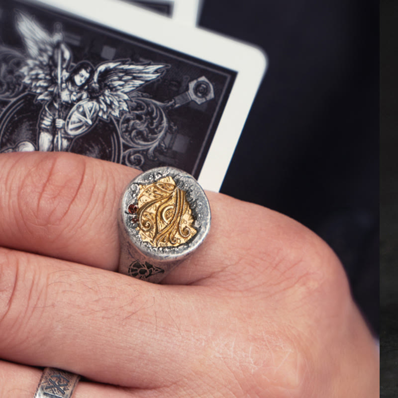 WorldNorse handgefertigtes 925er Silber Linkes Auge des Horus Ring - image 1