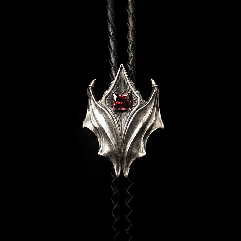 WorldNorse Bolotie-Halskette mit gotischem Flügel aus 925er Sterlingsilber - Mit Echtlederarmband - image 1