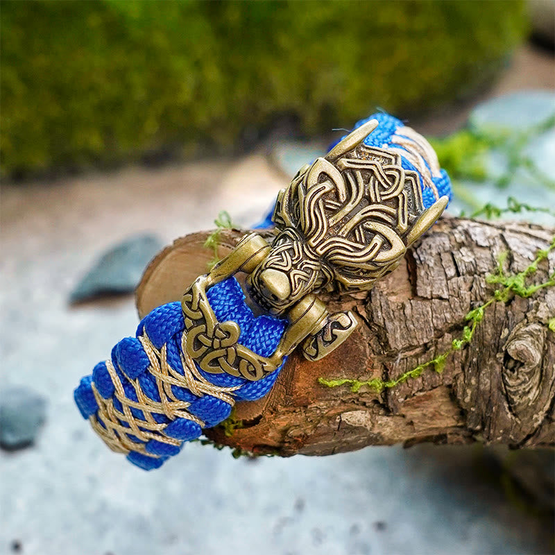 WorldNorse Viking Vintage Wolf Paracord geflochtenes Armband - image 1