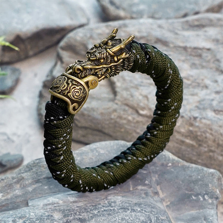 WorldNorse Mythology Nordischer Drache Paracord Geflochtenes Armband - Schwarz & Grün - Innenumfang: 24 cm (Gesamtlänge 28 cm) - image 6